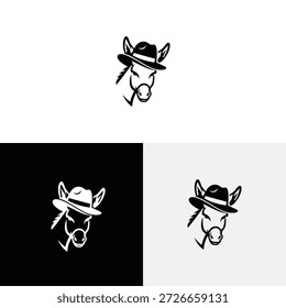 donkey logo vector icon illustration