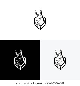 Ilustración de icono de Vector de logotipo de burro