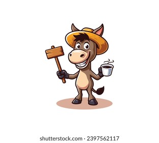 Donkey logo vector illustration design. 