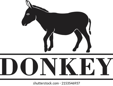 Donkey Mascot logo Design. Brave Donkey Face vector template. Donkey Head design for Logo, Donkey Logo icon Sport Team logo design, Vector Template Illustration. Mascot Brave animal icon design