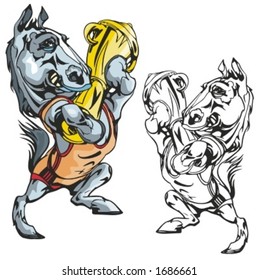 DOnkey Mascot for sport teams. Great for t-shirt designs, school mascot logo and any other design work. Ready for vinyl cutting.