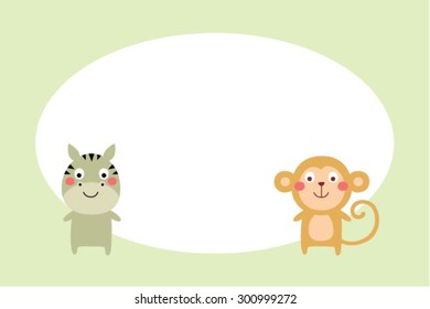 donkey and monkey friend card