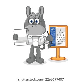 the donkey oculist cartoon. cartoon mascot vector