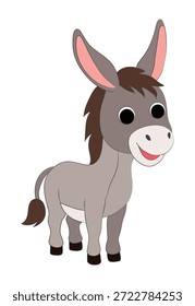 Un burro en la Ilustración vectorial sonriente