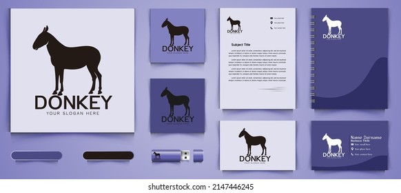 donkey, ox logo and business branding template Designs Inspiration Isolated on White Background