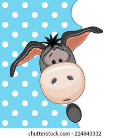Donkey peeking out from behind the clouds 