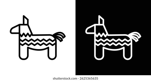 Donkey pinata icon concept stroke on white background