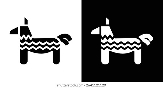 Donkey pinata icon symbols. Vector illustration.
