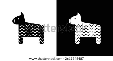 Donkey pinata icon vector, solid logo illustration, pictogram