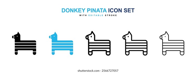 Donkey pinata icons vector collection pack.