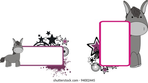 donkey plush cartoon copyspace  in vector format