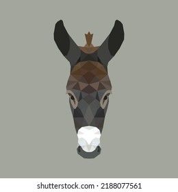 The Donkey Polygon Illustration Vector