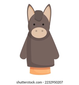 Donkey puppet icon cartoon vector. Show stage. Child play