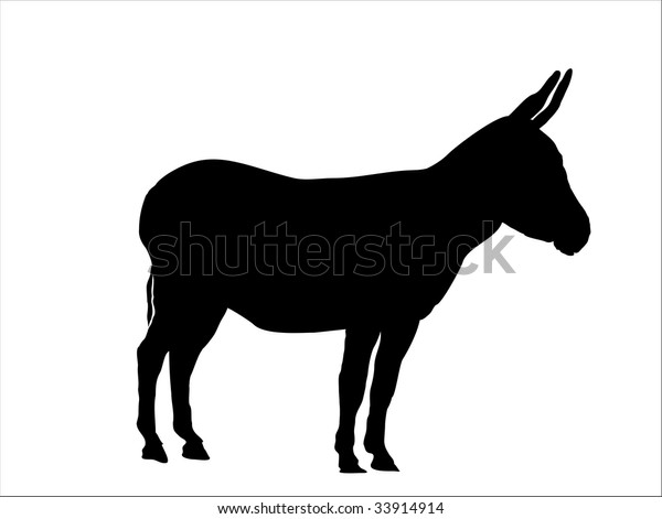 Donkey Silhouette Stock Vector (Royalty Free) 33914914