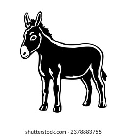 Donkey silhouette black colour design