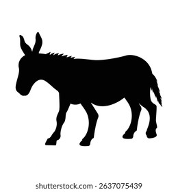 Donkey silhouette flat vector design on a white background