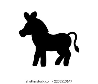 Donkey silhouette icon illustration template for many purpose. Isolated on white background	