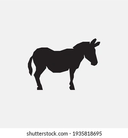 Donkey silhouette icon. Donkey logo.