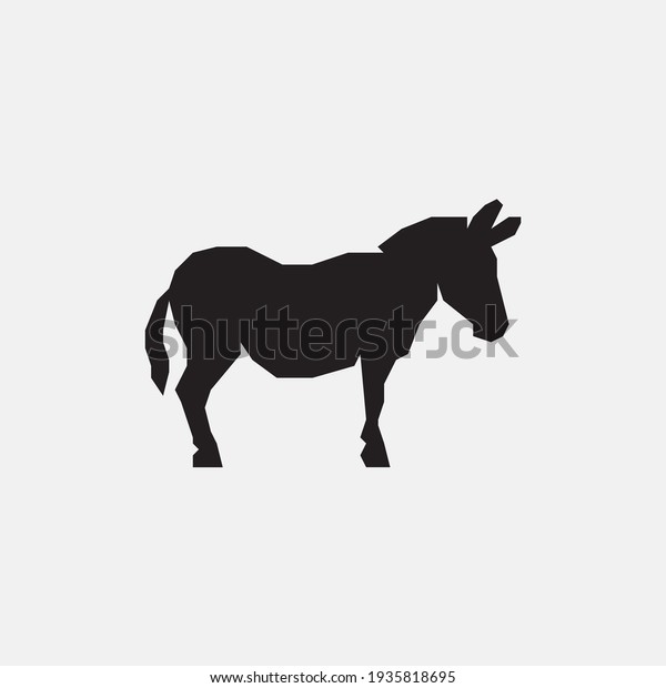 Donkey Silhouette Icon Donkey Logo Stock Vector (Royalty Free ...