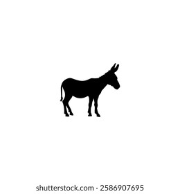 Donkey silhouette icon on white background