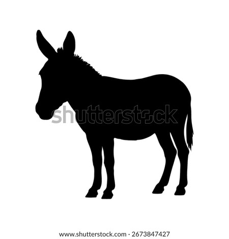 Donkey silhouette icon vector flat illustration on white background.
