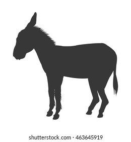 donkey silhouette icon vector illustration