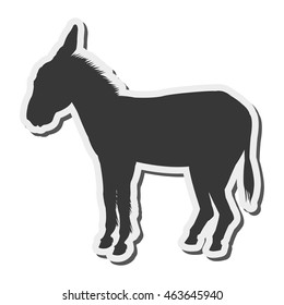 donkey silhouette icon vector illustration
