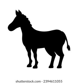 donkey silhouette icon vector isolated