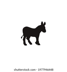 donkey silhouette icon vector on a white background