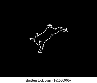 Donkey Silhouette on Black Background. Isolated Vector Animal Template for Logo Company, Icon, Symbol etc