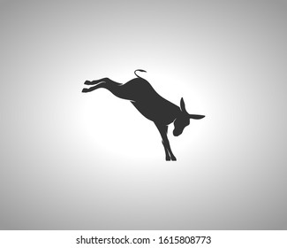 Donkey Silhouette on White Background. Isolated Vector Animal Template for Logo Company, Icon, Symbol etc