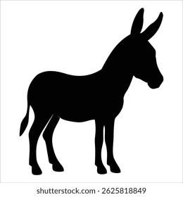 Silhueta de burro no fundo branco
