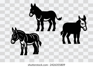 donkey silhouette. donkey vector design 