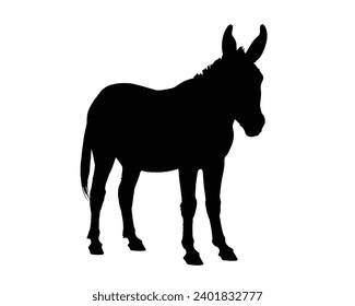 Donkey Silhouette. Donkey Vector Illustration.