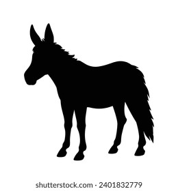 Donkey Silhouette. Donkey-Vektorgrafik.