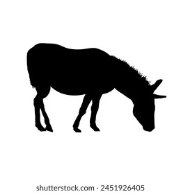 donkey silhouette - vector illustration	
