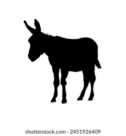 donkey silhouette - vector illustration	