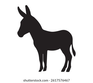 Donkey Silhouette Vector Illustration Animal Icon Design