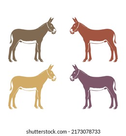 Donkey Silhouette Vector Illustration Isolated On A White Background
