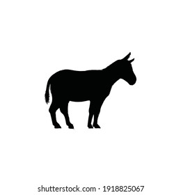 vector de silueta de burro sobre fondo blanco