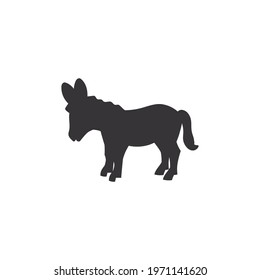 Donkey silhouette vector on a white background