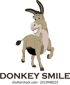 donkey smile vetor logo design