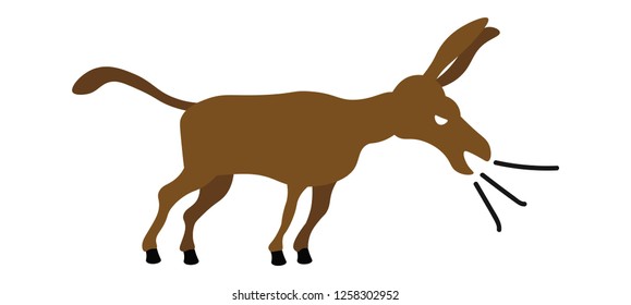 donkey standing and uttering sounds