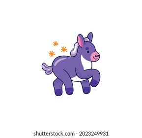 Donkey Sticker Icon Isolated On White Background