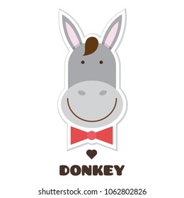 Donkey. Sticker. Vector illustration.