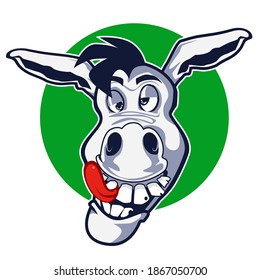 donkey stupid mascot cartoon in vector