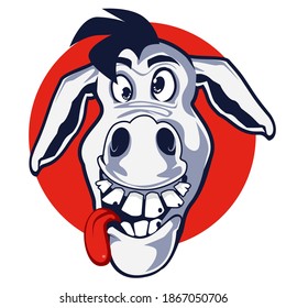 Donkey Stupid Mascot Cartoon In Vector