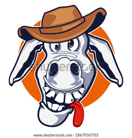 donkey stupid mascot cartoon in vector