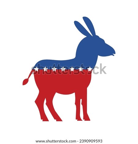 Donkey, symbol of the democratic party in the US. Vector illustration