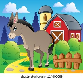 Donkey theme image 2 - vector illustration.